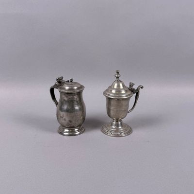 pair of silverplated sugar and pepper shakers