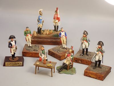 Figurines d'artistes - Empire - 54 mm, 6 Napoléon et 3 drago…
