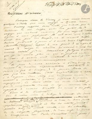 un vieux document sur lequel figurent des inscriptions, avec une image de cheval en arrière-plan