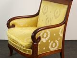 an image of a chair with a yellow upholstered upholstered seat
