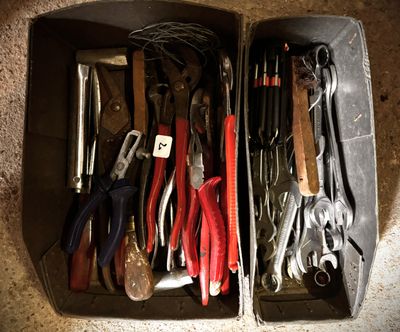 many different types of tools in a box