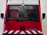 a picture of a red and white fire truck on a white background