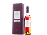 a bottle of whisky with a purple box on a white background
