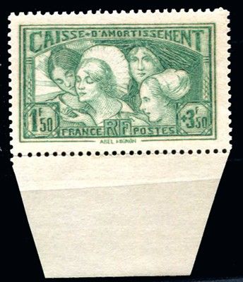 a green stamp with a picture of two women on it
