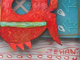 a cake that looks like a crab on the table