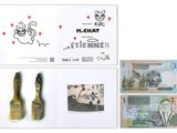 three different bank notes with a picture of a man and a woman on them