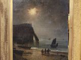 une image représentant un tableau montrant des personnes sur la plage, au bord de l'eau