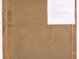 an image of a painting on a easel with a piece of paper attached to it