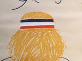 l'image d'un dessin représentant un homme avec un chapeau sur la tête
