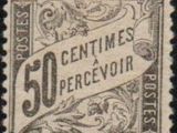 a stamp with the words 50 cents percevoir on it