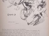 illustration of an open book with a drawing of a woman on a bicycle and a man on a bicycle