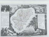une ancienne carte de la France avec une carte du pays