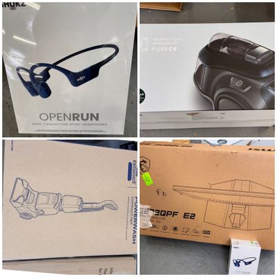 plusieurs photos d'une boîte sur laquelle est posé un casque audio