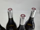 several bottles of wine are lined up on a table