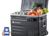 a cooler that has a bunch of fruit in it