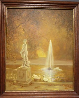 Albert Lorieux (né en 1962) La fontaine du parc Toile signée…