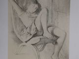 an image of a drawing of a woman sitting in a chair