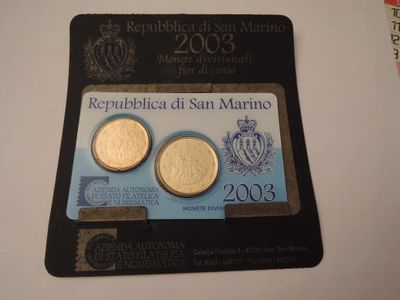 325.57 - Monnaies Saint Marin - 2 Pieces 20 Centimes + 50 CE…