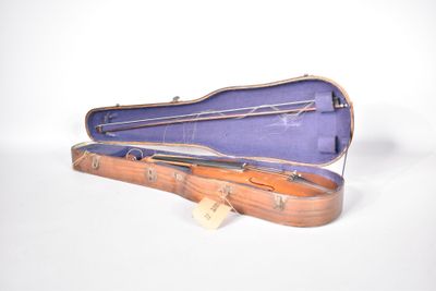 a guitar case that is open on a white surface