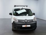 the white van is parked in a white room with a black roof rack