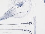 a drawing of a black and white picture of a bird flying in the sky