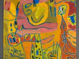 un tableau sur le mur d'une pièce avec un tableau sur le mur