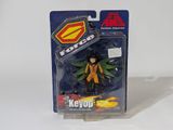 the action figure is in a plastic package on a white surface