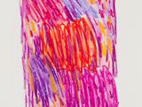 drawing of a pink and purple abstract painting on a white paper