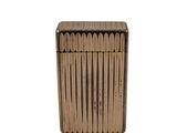 a close up of a wooden box on a white background