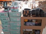 many boxes of shoes that are stacked on top of each other