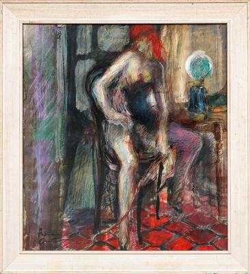 une image d'un tableau représentant un homme assis sur une chaise