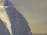 portrait of a man in a blue coat and white shirt