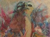 an oil painting of a bird sitting on top of a table