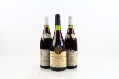 Réunion de 3 bouteilles de SANTENAY 1er Cru, états corrects …