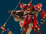a lego figure of a man holding a sword and a shield