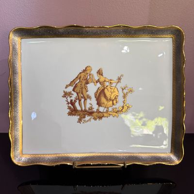 Plateau en porcelaine IMPERIA LIMOGES, Décoré à la main Plat…