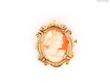 an image of a picture of a lady in a cameo broochle