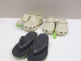 two pairs of crocs sandals and a pair of flip flop flop flop flop flop flop flop flop flop