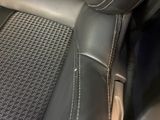 the interior of a car with black leather seats and grey trims