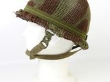 a close up of a helmet on a mannequin head