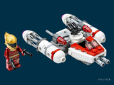a lego starfighter and a lego starfighter with a helmet on