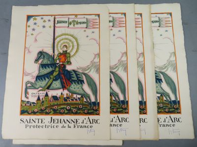 three books with illustrations of a man on a horse and a woman on a horse