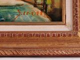 a painting on the wall of a room with a painting on it