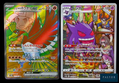 deux cartes Pokémon présentant des motifs différents, sur un fond noir
