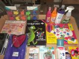 a box full of school supplies and supplies on the table