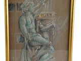 an image of a painting of a man sitting on a pedestal