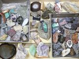 many different types of rocks and stones in this box
