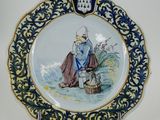 an image of a plate with a picture of a man on it