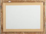 a painting of a wooden frame with a white background