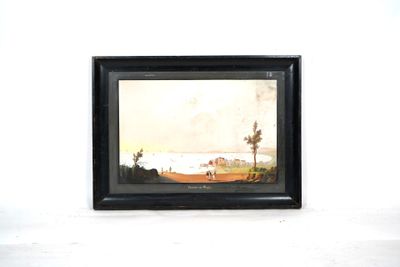 tableau accroché au mur d'une pièce blanche, dans un cadre noir